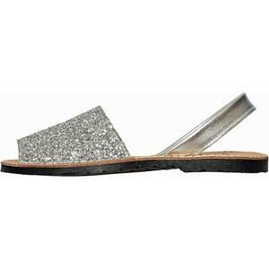 Naturals Menorca Glitter Leather Slingback Sandals Silver Womens Size 41 / US 11